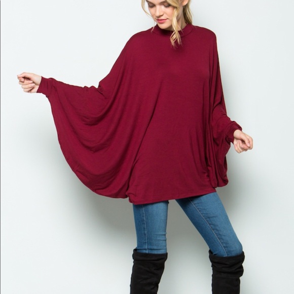 LAST‼️TEAL COLOR!! OVERSIZED Poncho tunic- top - Picture 7 of 10
